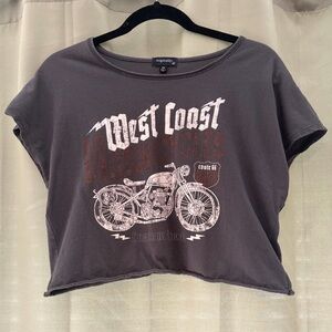Originality West Coast Graphic Crop Top - Gray